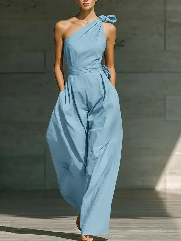 📦📦ULTIMO GIORNO RISPARMIA IL 49% ⏰Elegante Tuta Larga in Lino Off-the-shoulder