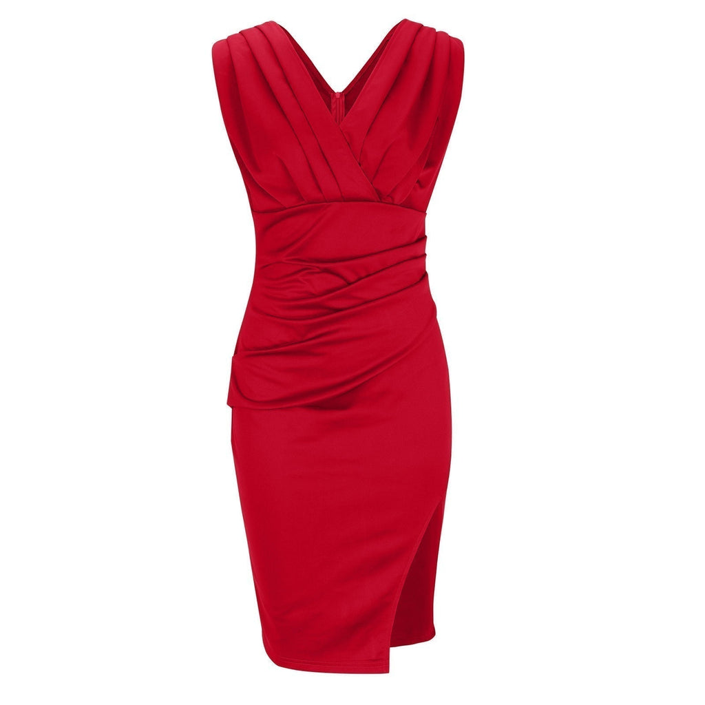 Maud™ | Elegante Vestido con Escote en V y Abertura