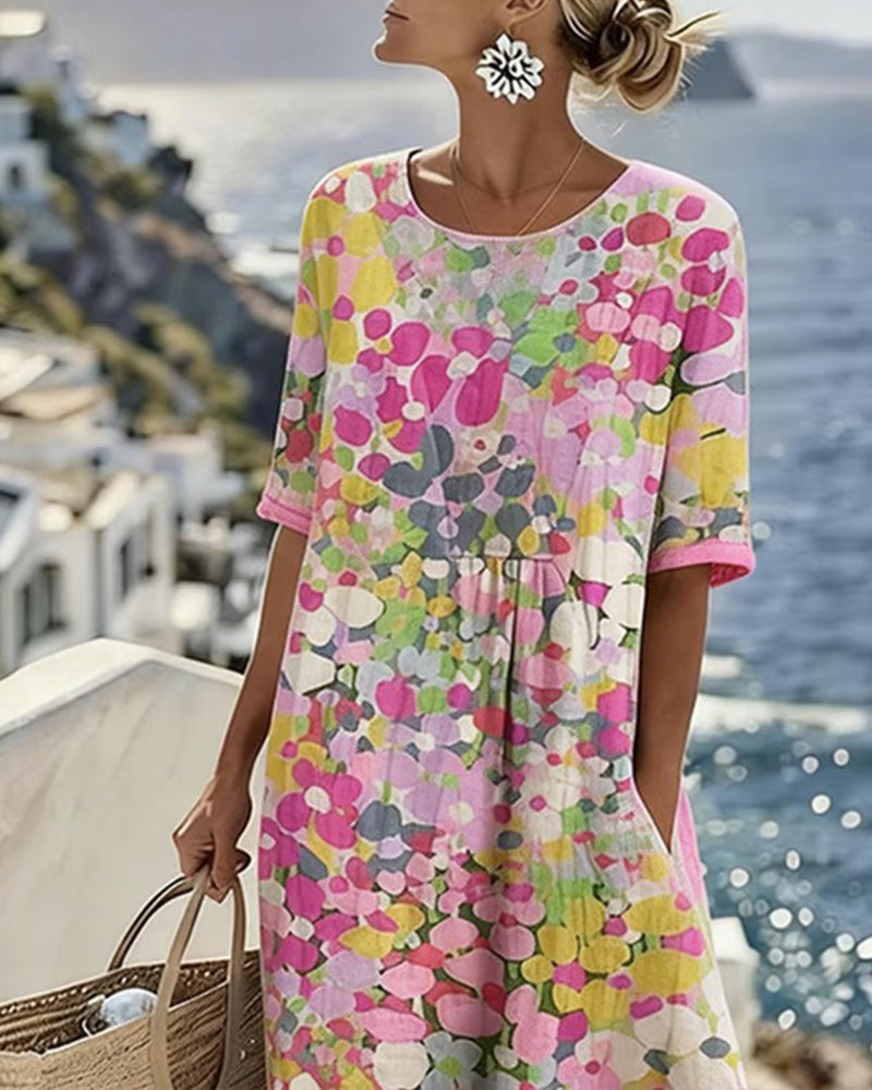 Elena | Abito midi floreale leggero e fluido