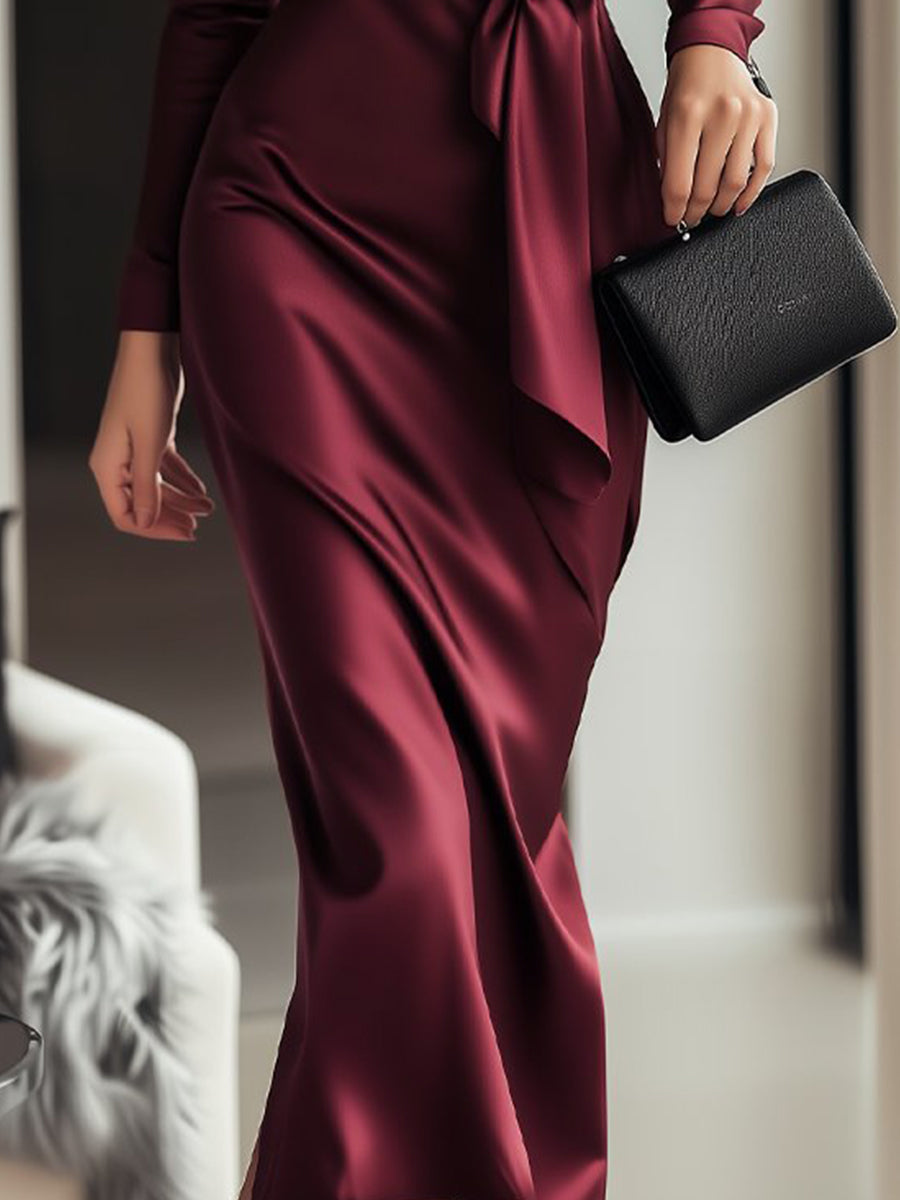 Marlene | VESTIDO SATINADO EN FORMA DE SOBRE