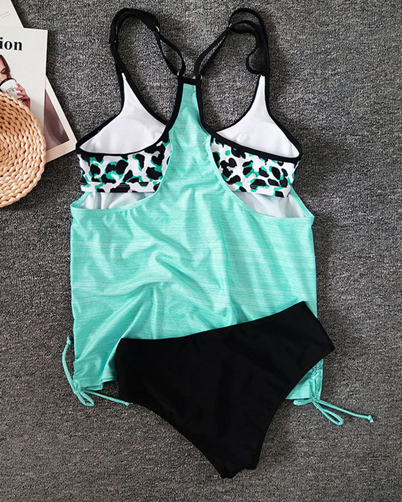 Augustus - Tankini uniforme con stampa leopardata