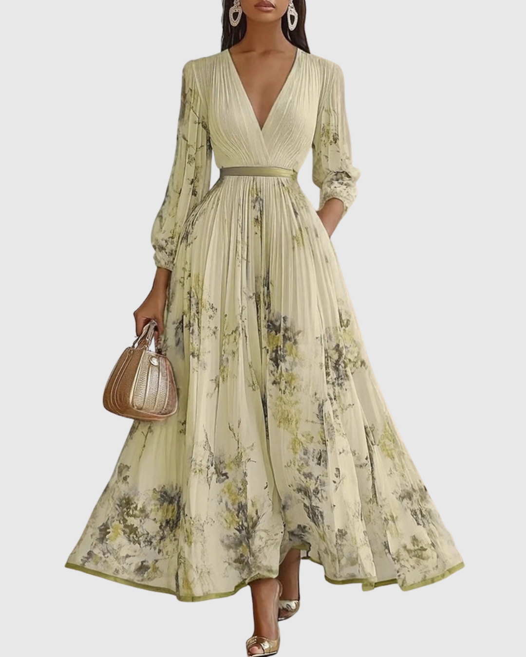 Rowella | Elegante Vestido Maxi Plisado