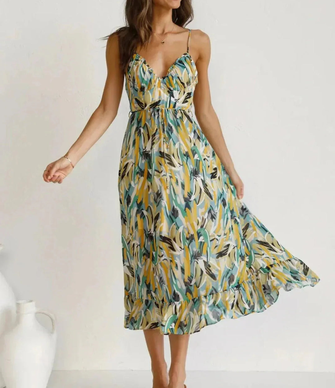Kalista | Vestido Midi de Color Brillante