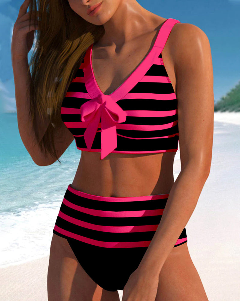 Bloom | Bikini a righe con vita alta