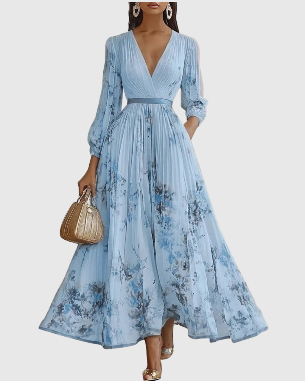 Rowella | Elegante Vestido Maxi Plisado