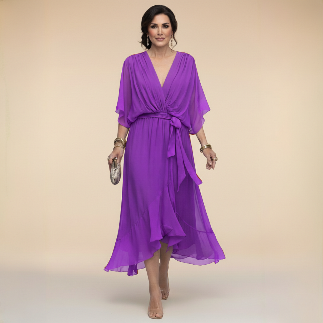 Alessia | Vestido de gasa con escote en V