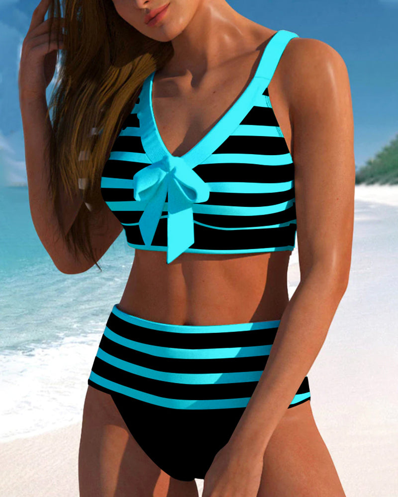 Bloom | Bikini a righe con vita alta
