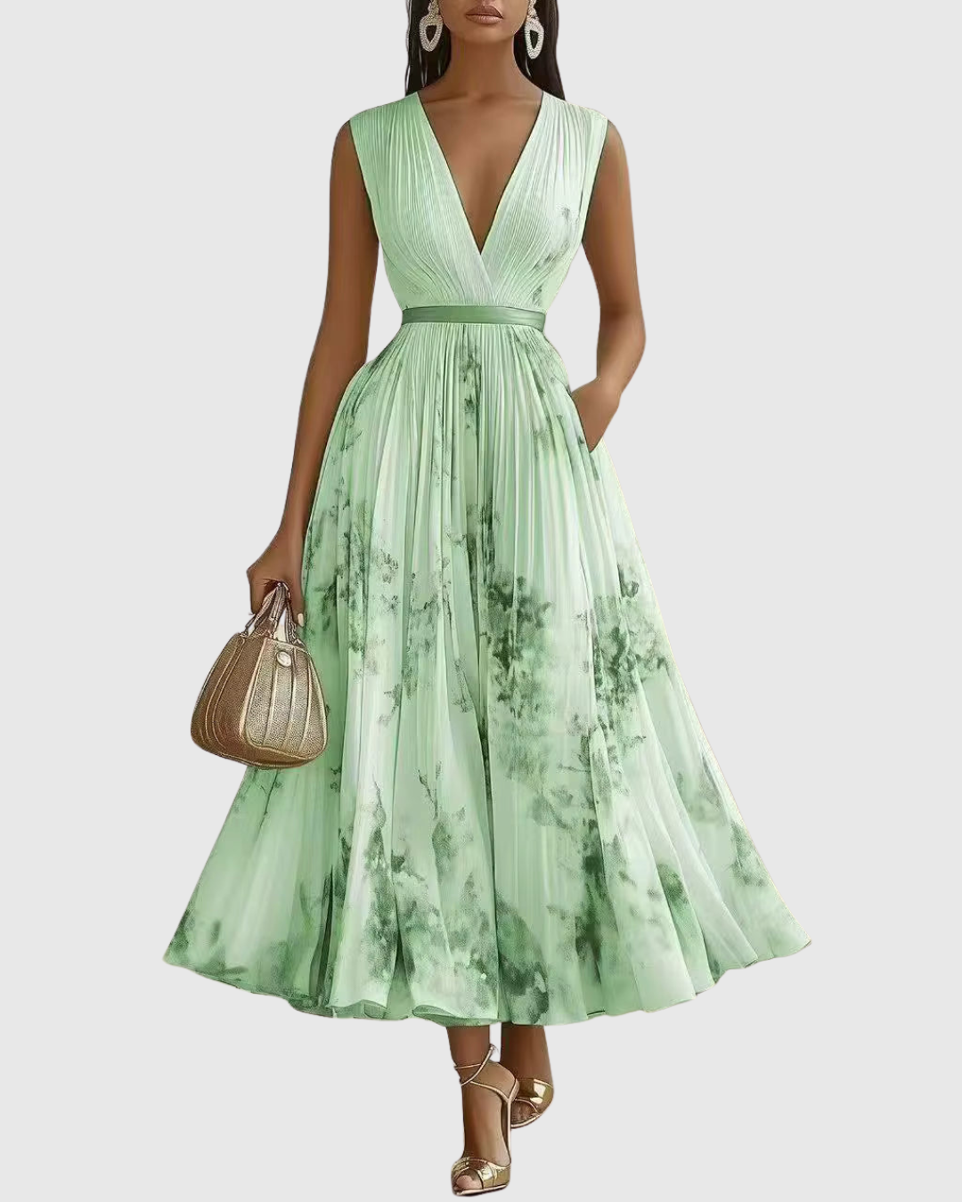 Rowella | Elegante Vestido Maxi Plisado