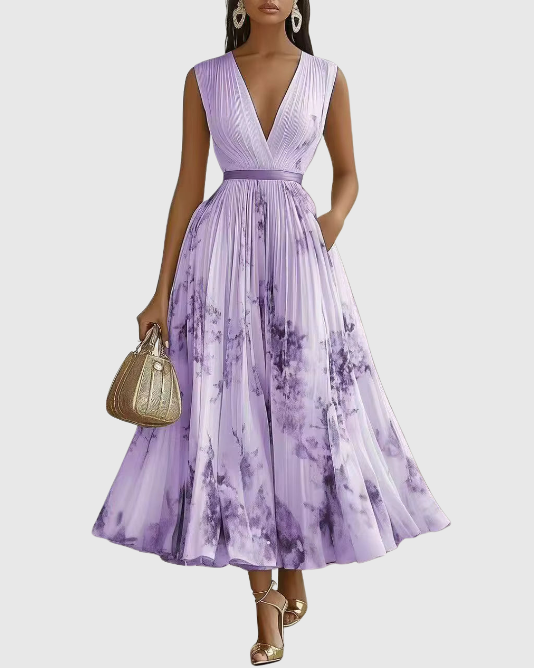 Rowella | Elegante Vestido Maxi Plisado