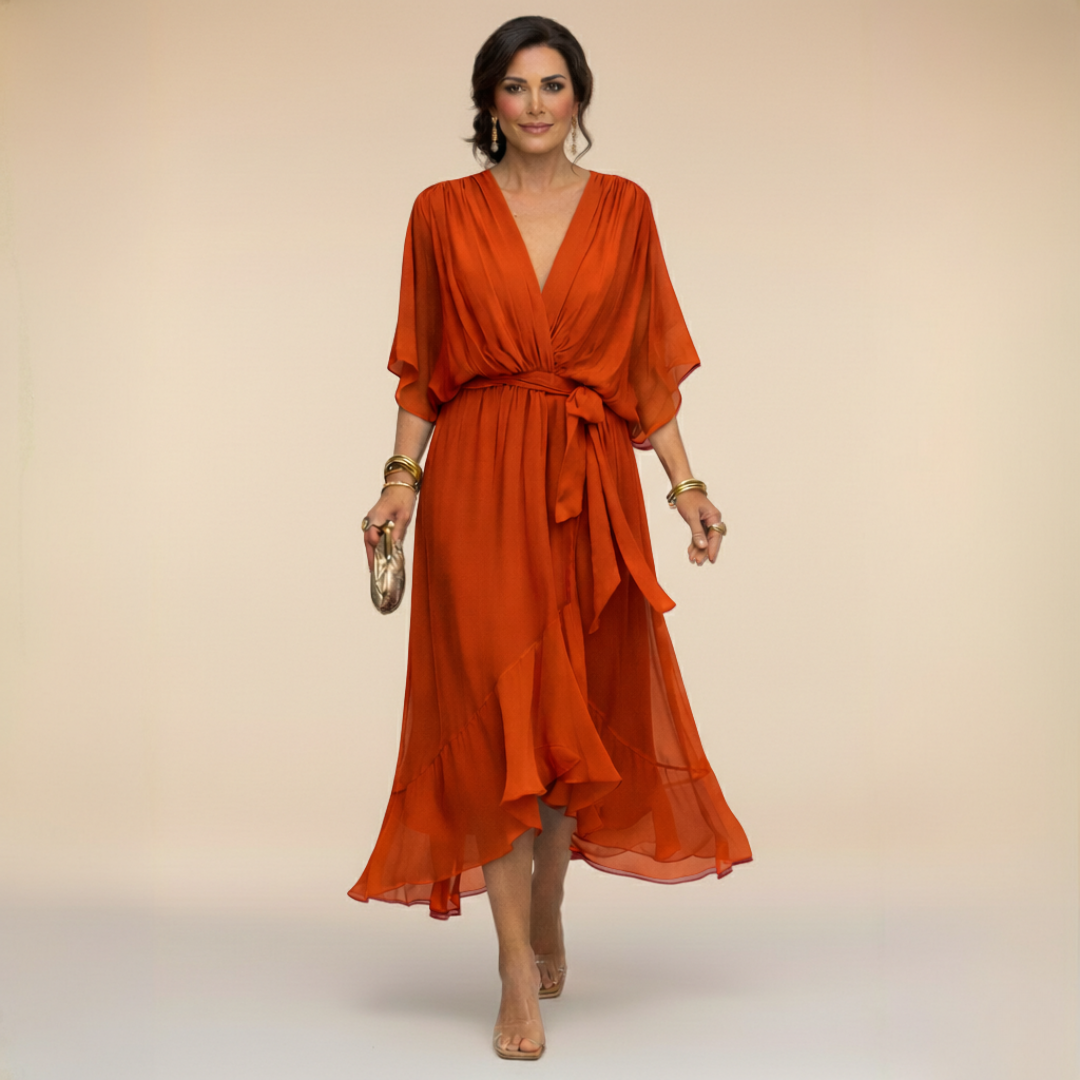 Alessia | Vestido de gasa con escote en V