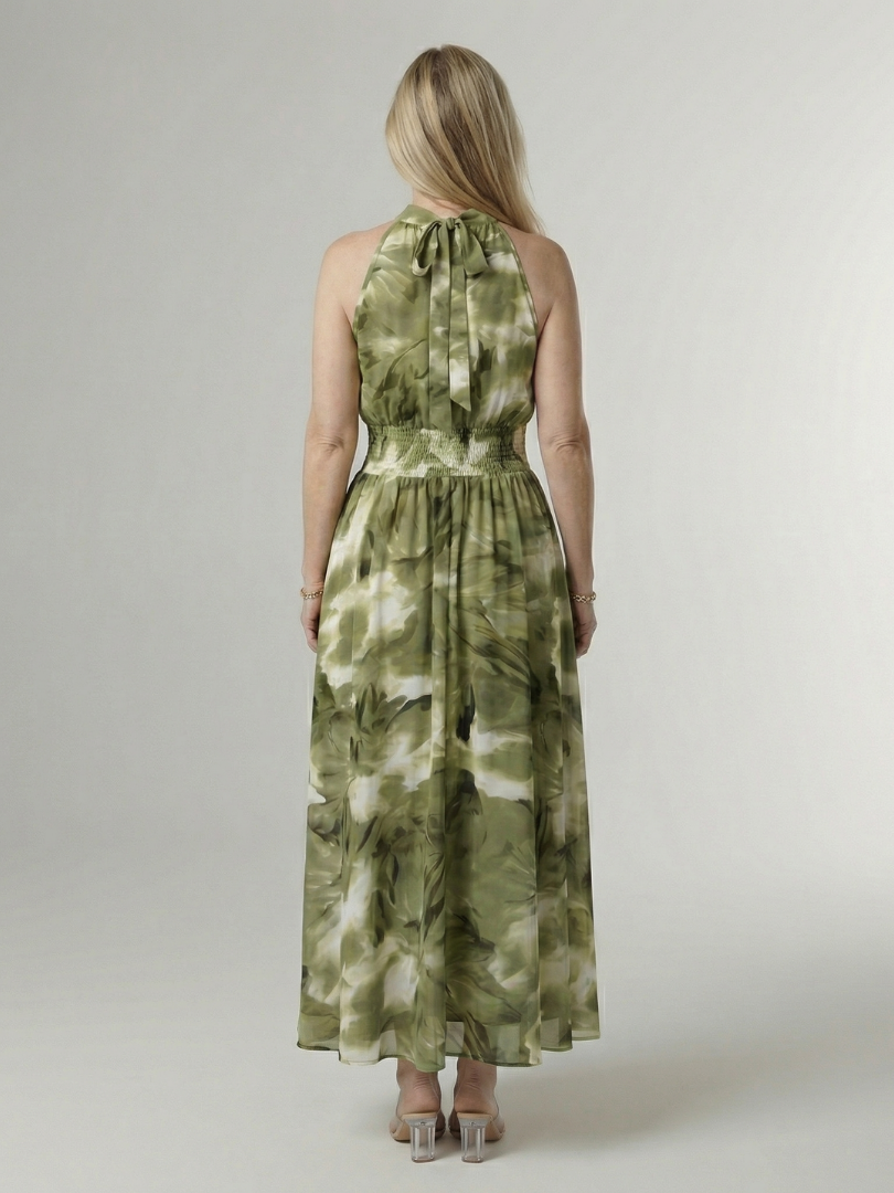 Sylin | Abito midi arricciato con scollo a halter