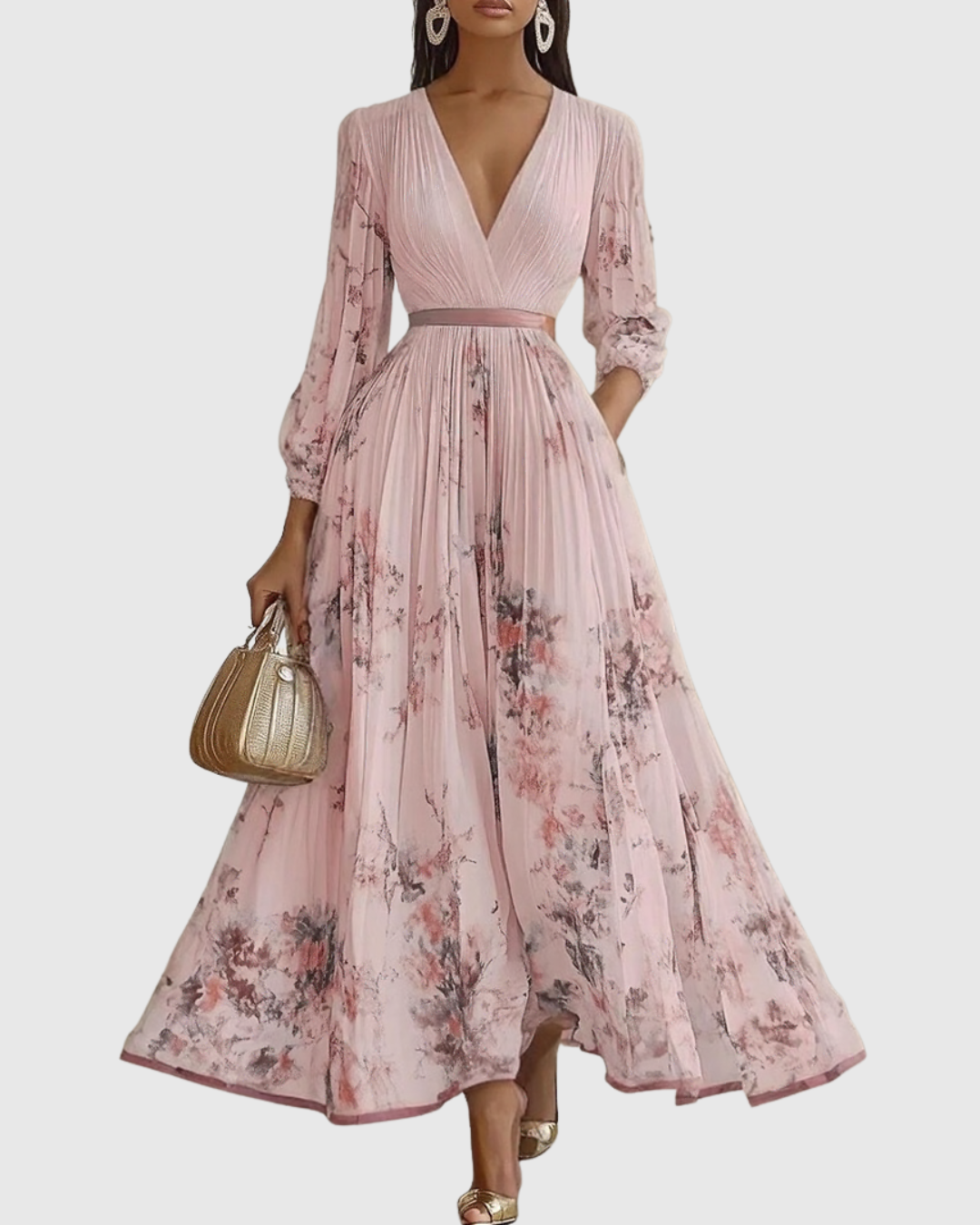 Rowella | Elegante Vestido Maxi Plisado