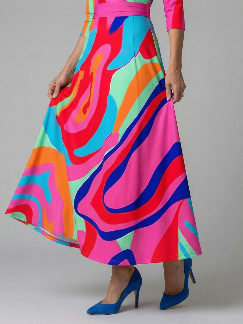Celine | Abito midi con colletto avvolgente