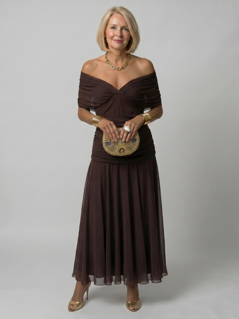 Calen | Abito Midi Off Shoulder