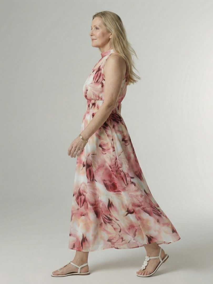 Sylin | Abito midi arricciato con scollo a halter