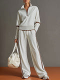 Priscilla - Completo Sportivo Elegante con Felpa Mezza Zip