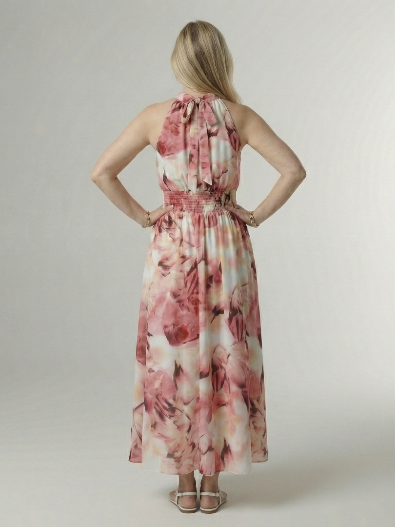 Sylin | Abito midi arricciato con scollo a halter