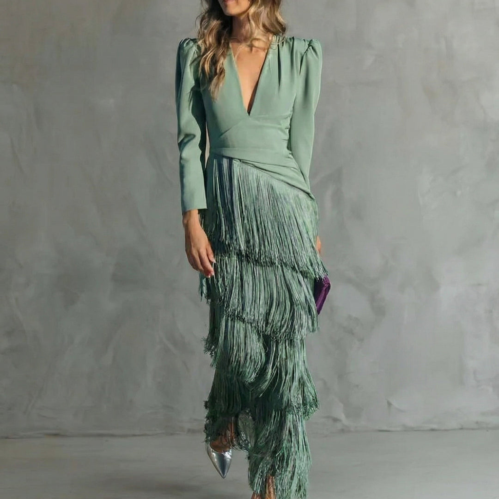 Lunara | Vestido Elegante con Flecos Élise