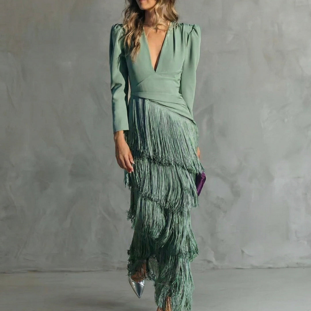 Lunara | Vestido Elegante con Flecos Élise