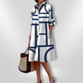 Bruria™ | Vestido Midi Geométrico