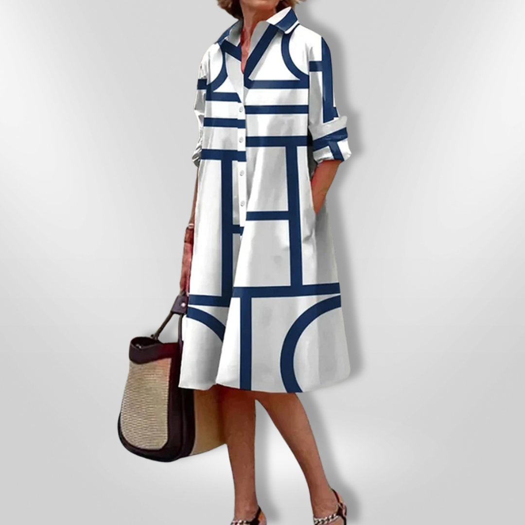 Bruria™ | Vestido Midi Geométrico