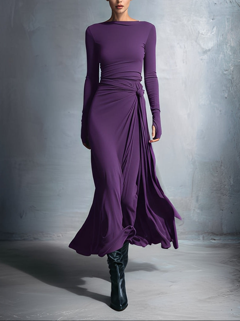 Alba - Vestido de primavera, largo con lazo lateral