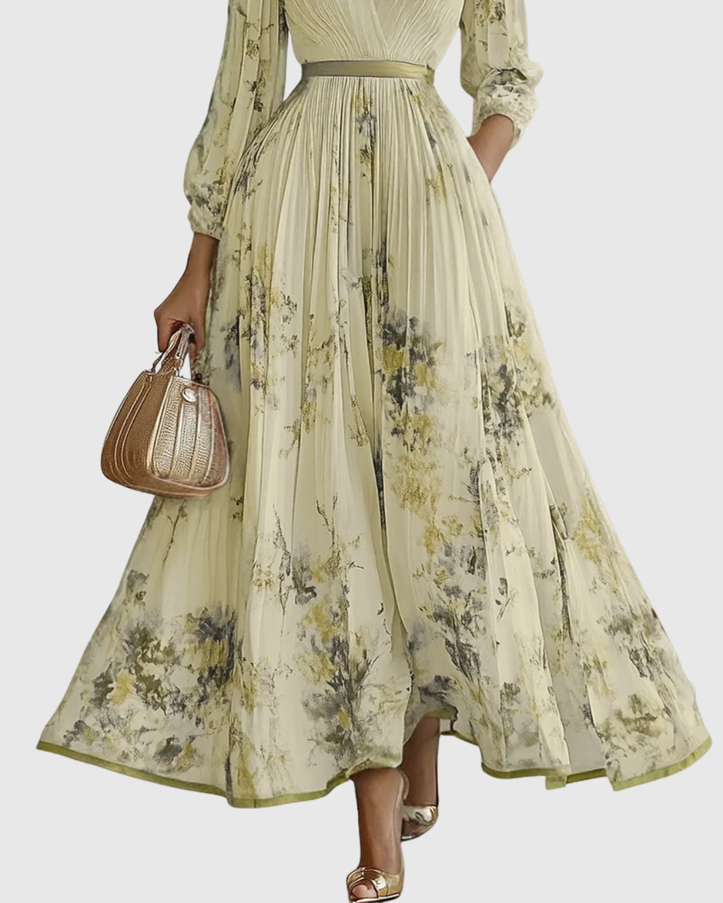 Rowella | Elegante Vestido Maxi Plisado