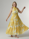 Sylin | Abito midi arricciato con scollo a halter
