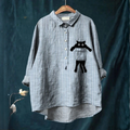 Isolde™ | Blusa in Lino senza Tempo con Stampa