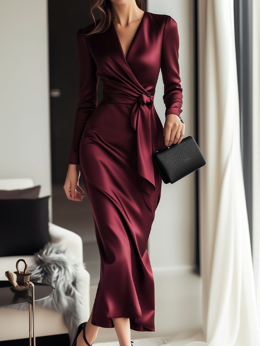Marlene | VESTIDO SATINADO EN FORMA DE SOBRE