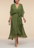 Monica | Vestito in chiffon con scollo a V