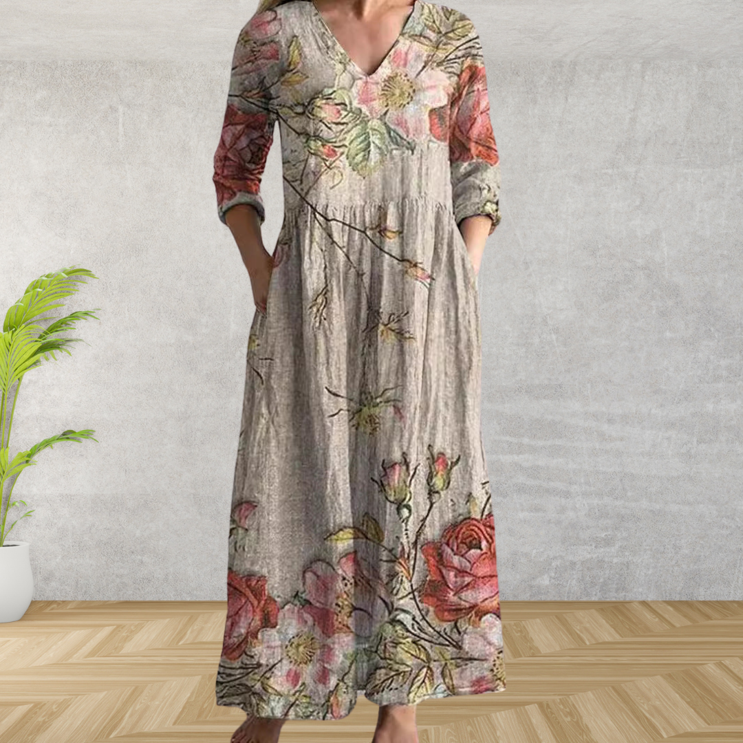 Yulya™ | Elegante Abito Midi Floreale