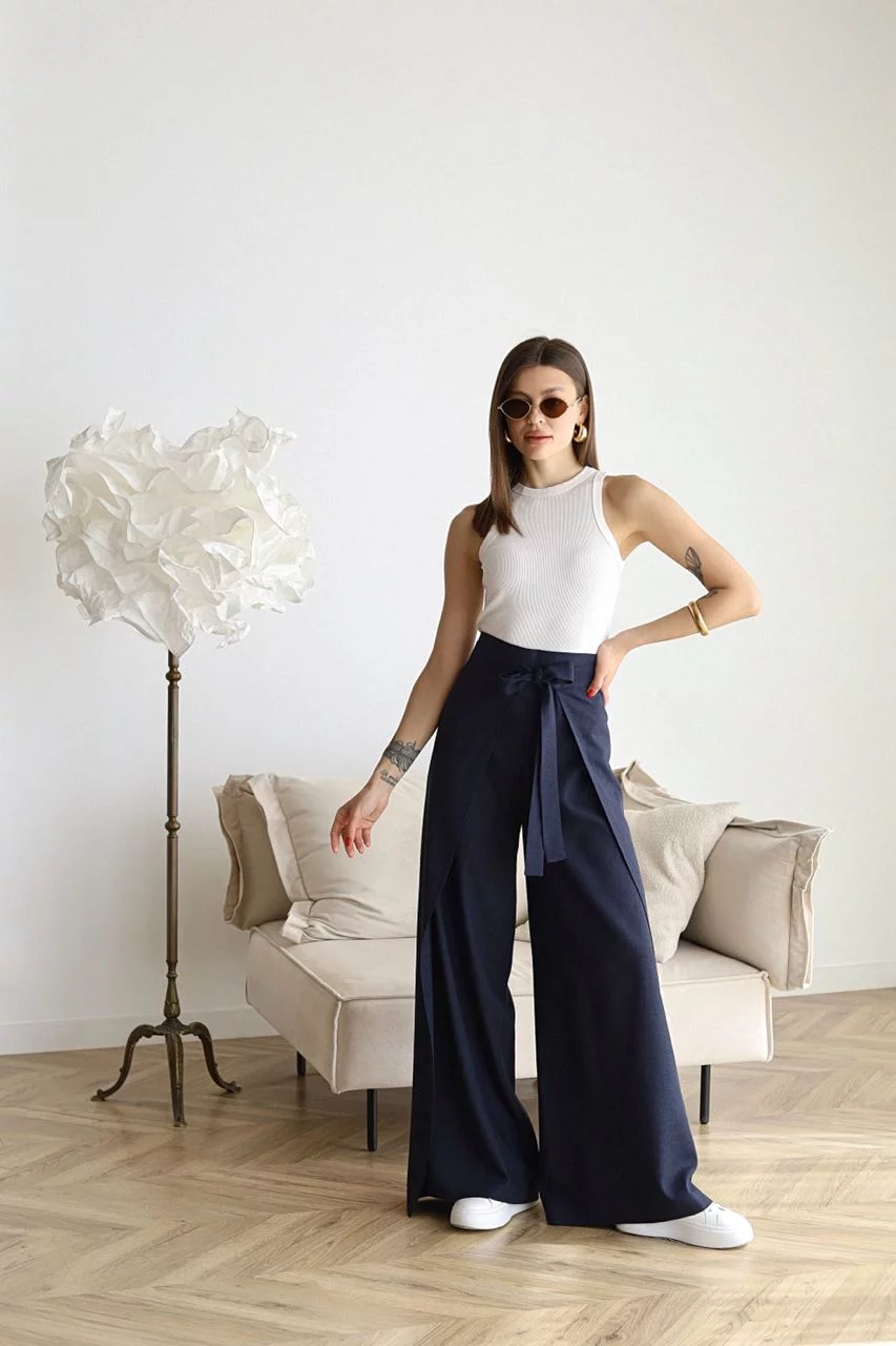 ARIANE – PANTALONI LARGHI IN LINO PER DONNE