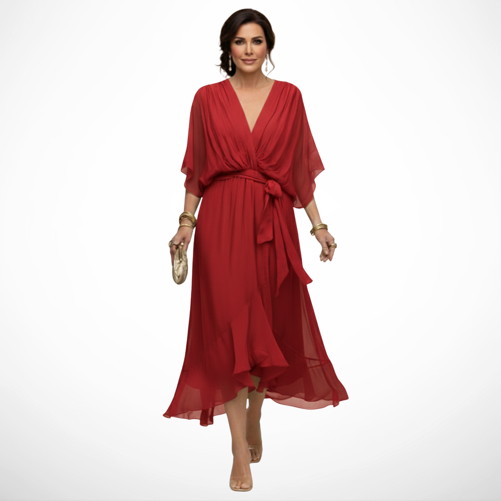 Alessia | Vestido de gasa con escote en V