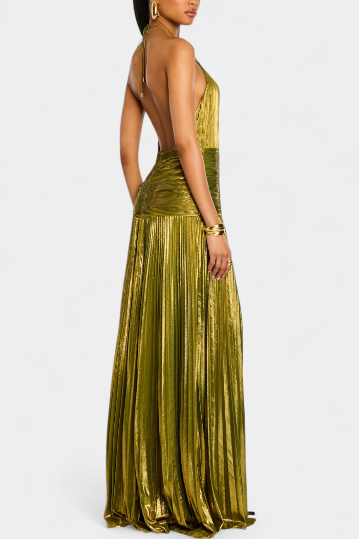 Ismeria | Vestido Maxi Esplendor Dorado