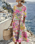 Elena | Abito midi floreale leggero e fluido