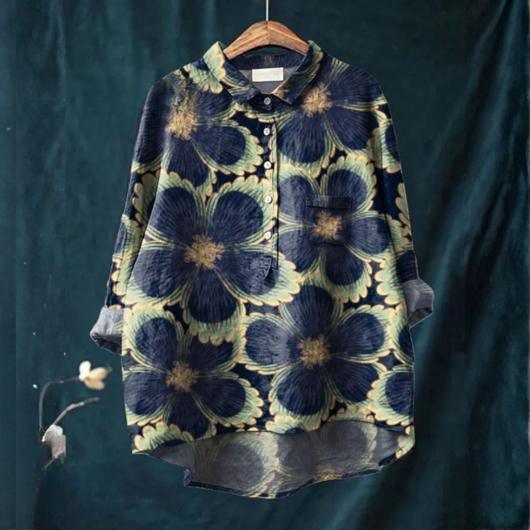 Soleil™ | Blusa in Lino Senza Tempo con Stampa