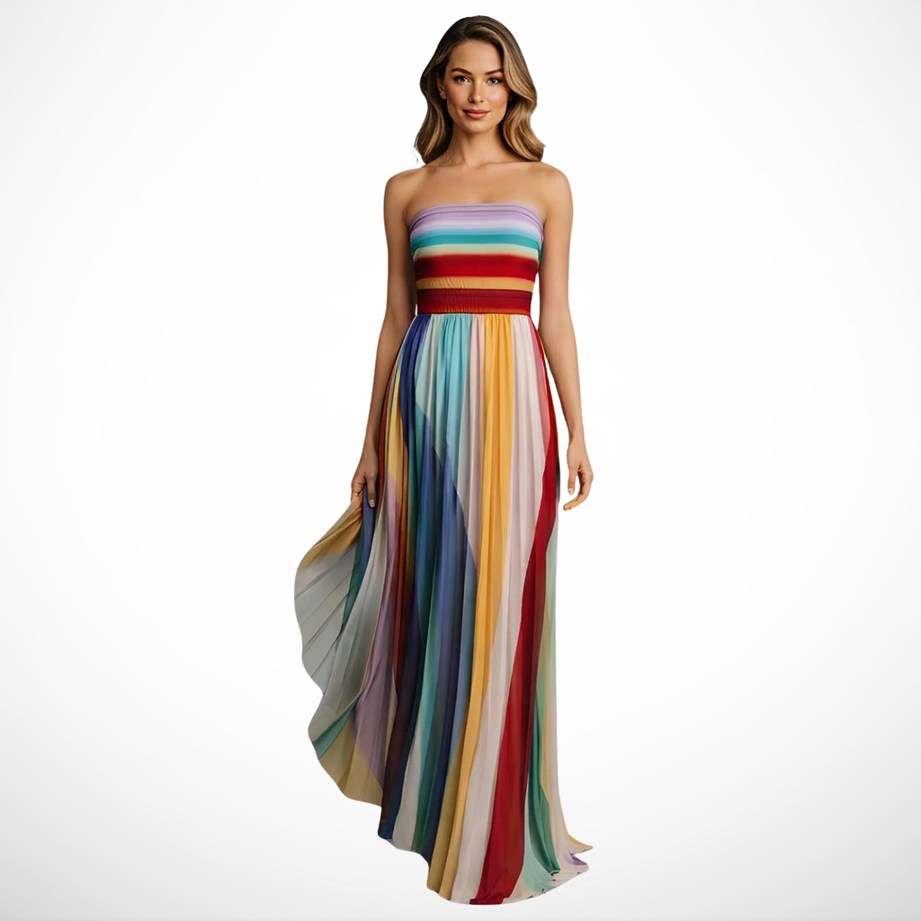 Celestia| Vestido Maxi de Luz Colorida