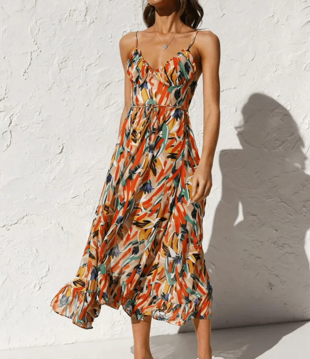 Kalista | Vestido Midi de Color Brillante
