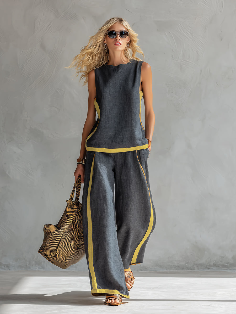 Leila - Completo Elegante in Cotone e Lino