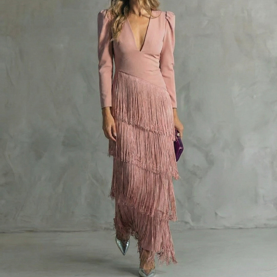Lunara | Vestido Elegante con Flecos Élise