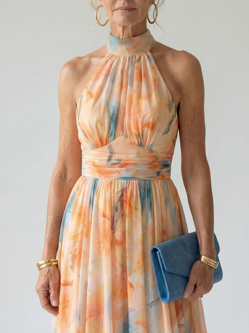 Elin | Abito midi con scollo all'americana