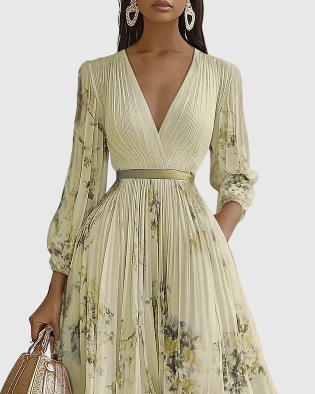 Rowella | Elegante Vestido Maxi Plisado