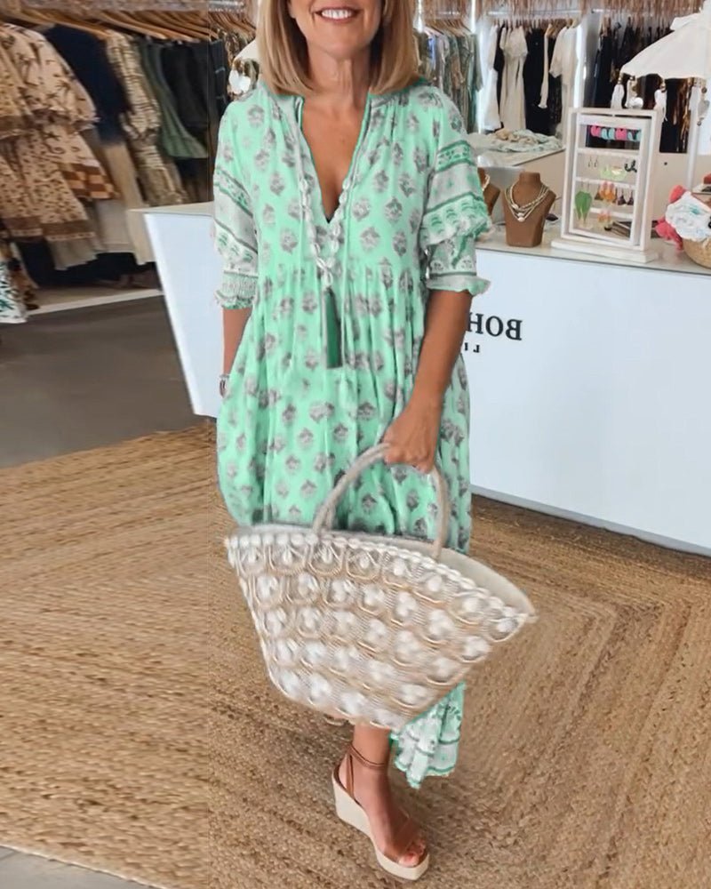 Mana | Vestito Floreale Chic con Scollatura a V