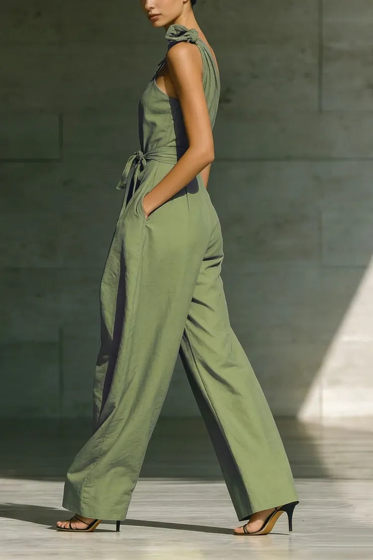 📦📦ULTIMO GIORNO RISPARMIA IL 49% ⏰Elegante Tuta Larga in Lino Off-the-shoulder