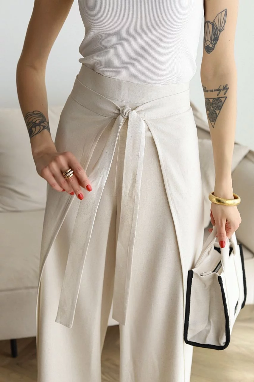 ARIANE – PANTALONI LARGHI IN LINO PER DONNE