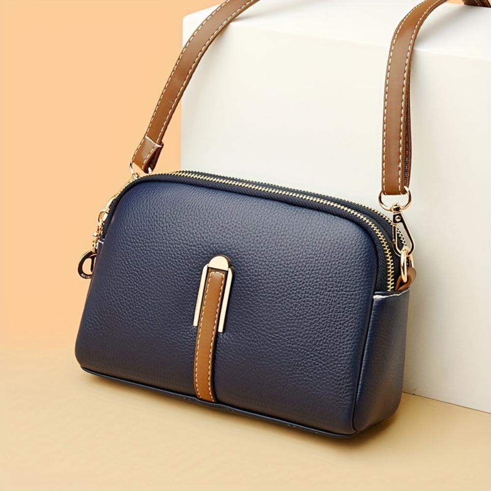 Borsa a spalla con texture "lychee" colorata Míla