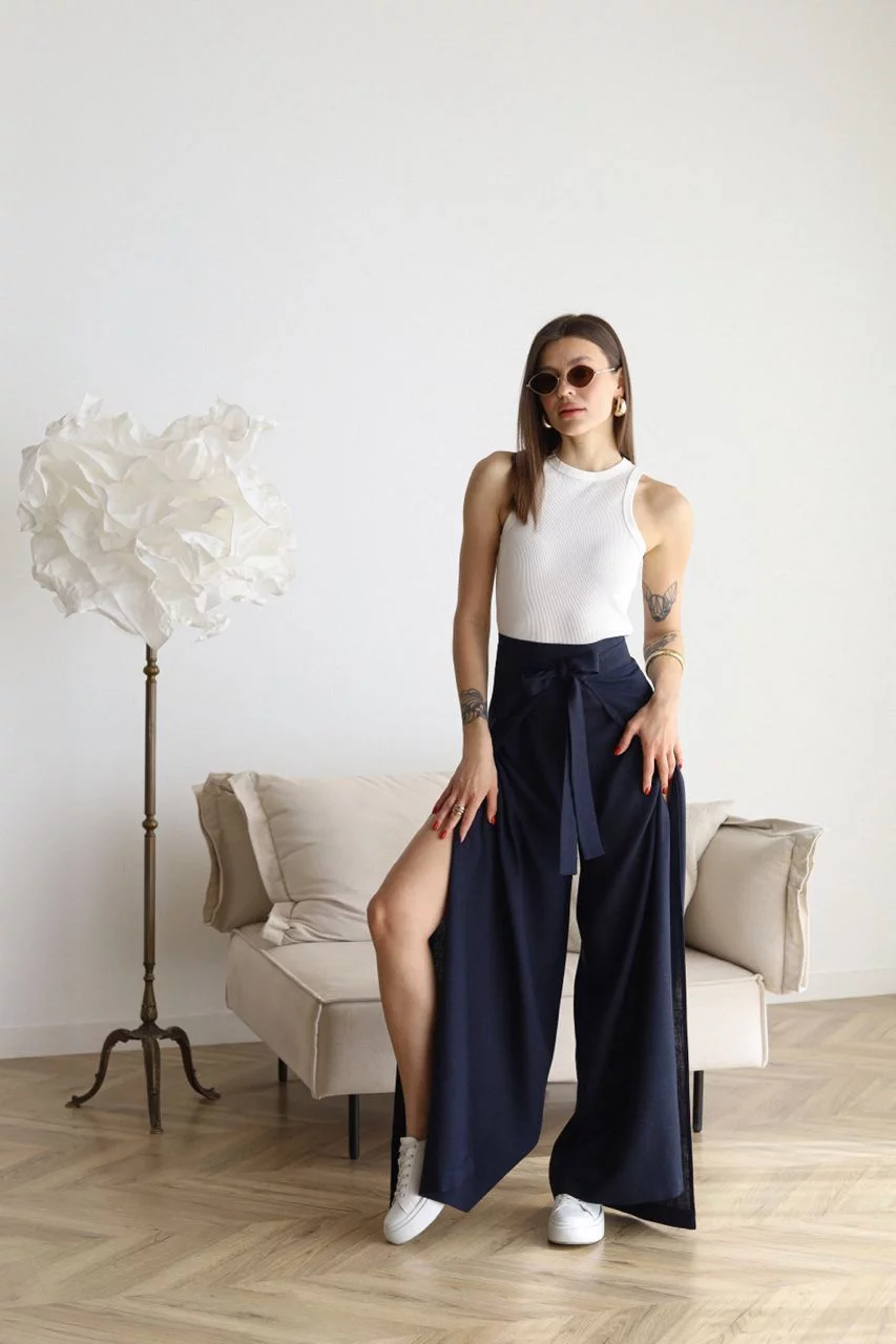 ARIANE – PANTALONI LARGHI IN LINO PER DONNE