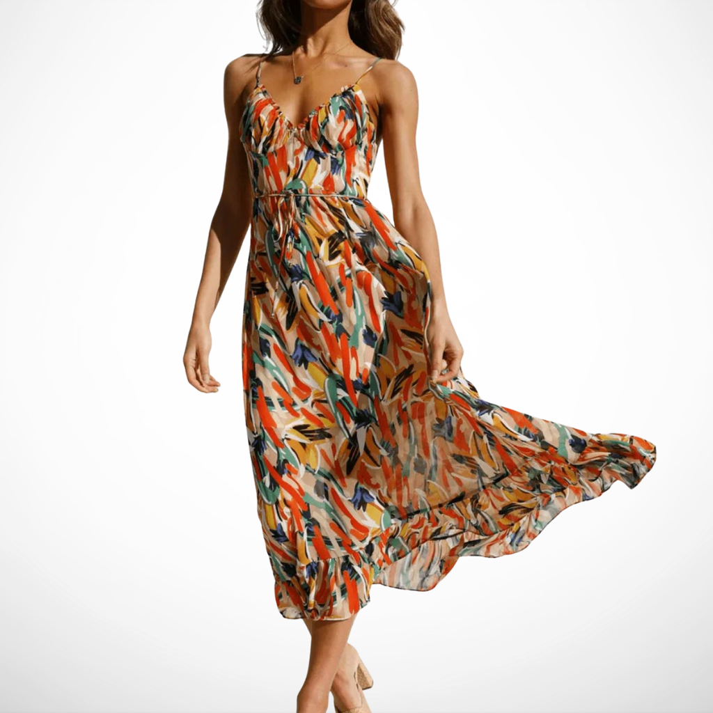Kalista | Vestido Midi de Color Brillante