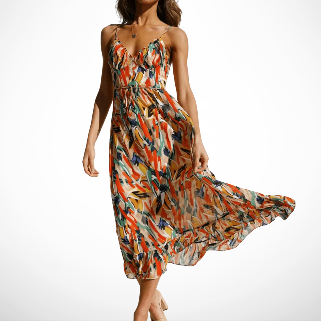 Kalista | Vestido Midi de Color Brillante